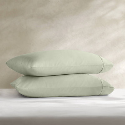 Premium 2-piece Sateen Sheets And Sheet Sets, 100% Egyptian Cotton, Sage Pillowcases For Home