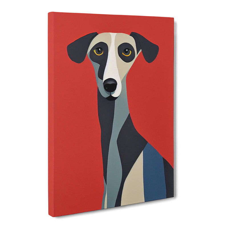 CAN-V0523-2873X Whippet In Abstract Vol.1 - Wrapped Canvas Print, 60cm H x 40cm W x 3cm D