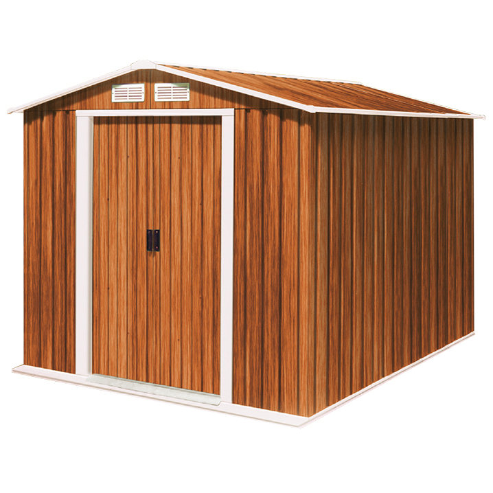 6.5 ft. W x + 6 ft. D Steep Slope Metal Garden Shed, Holz