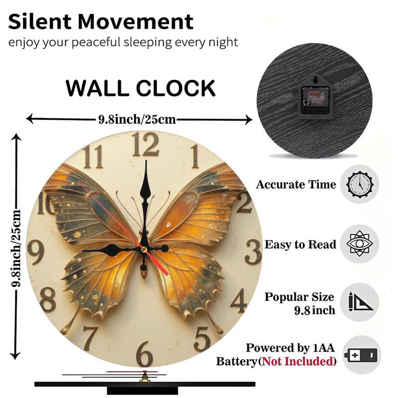 Horloge murale papillon