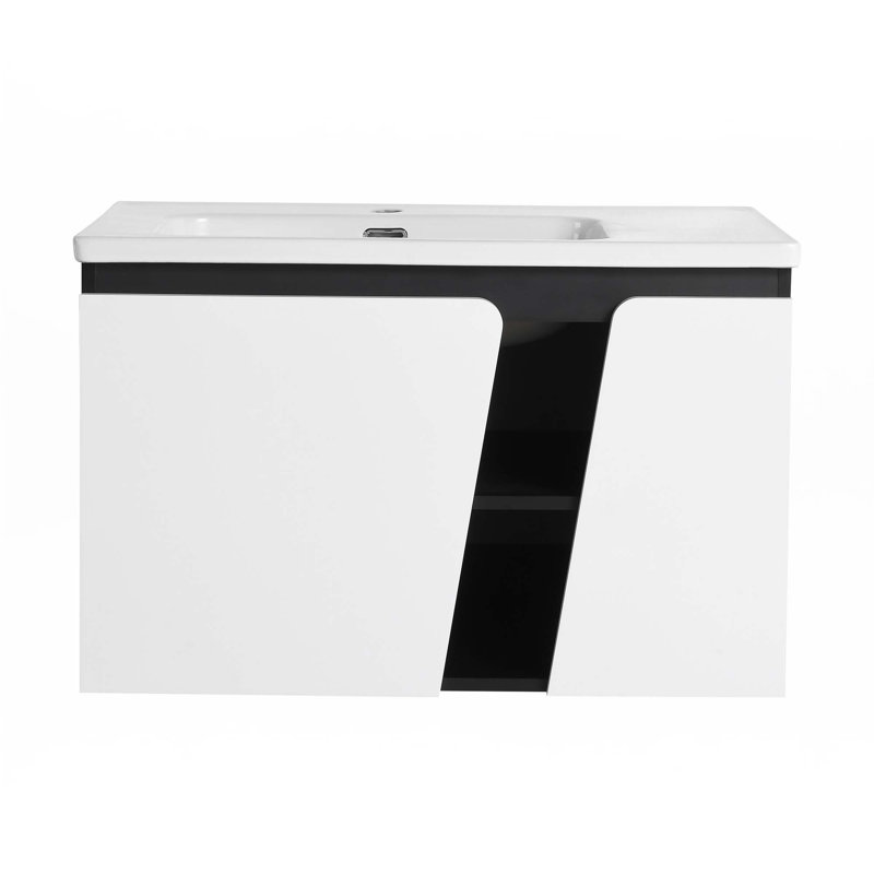 Meuble-lavabo flottant mural avec lavabo en céramique, 32"