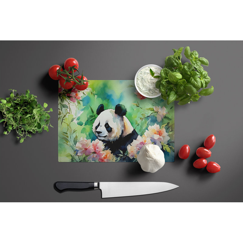 Panda Glass Cutting Board Large