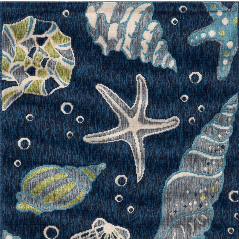 Tapis bleu marine intérieur / extérieur Hofmeister, Rectangle 2 pi 7 po x 3 pi 3 po