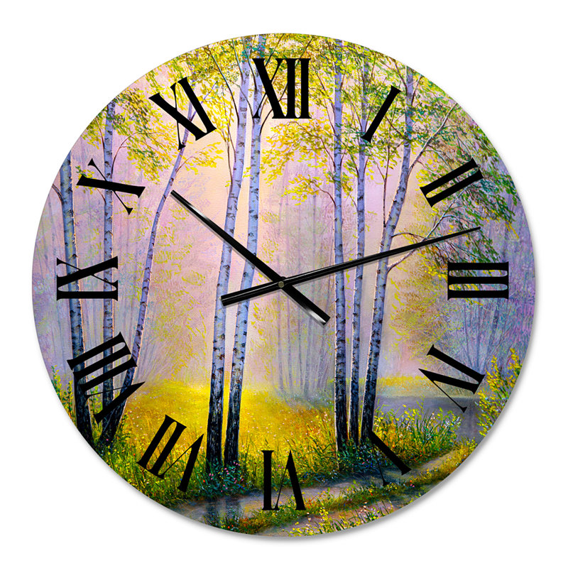 Birches in The Morning Woods - Horloge murale, Petit