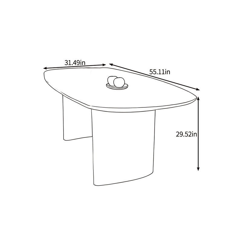 Table de salle à manger esthétique et pratique, H 29,52 po x L 55,11 po x l 31,49 po
