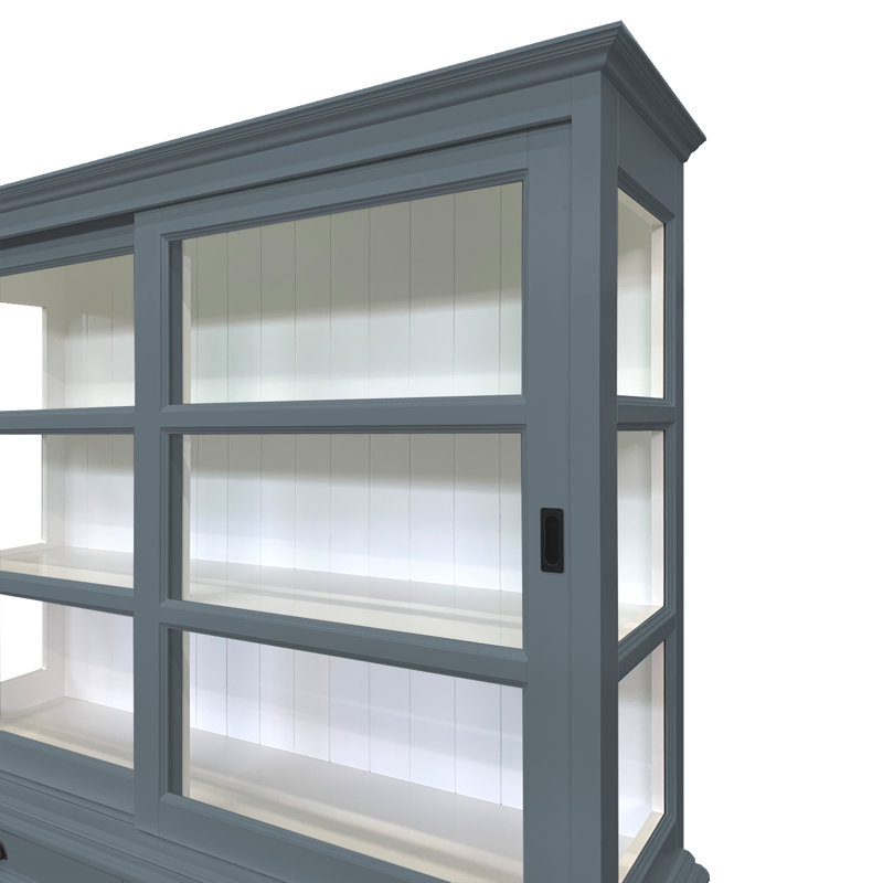 Baya Display Cabinet, Blue Grey