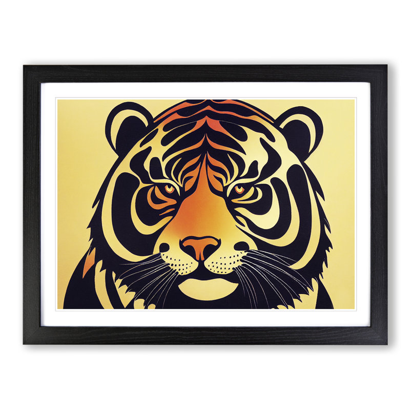 Tiger Vol.1 Abstract - Single Picture Frame Print, 46cm H x 64cm W x 2cm D, Black Framed