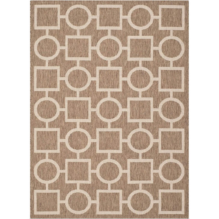 Arneshia Geometric Brown/Tan Area Rug