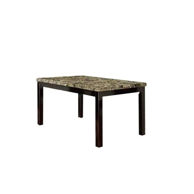 Table de salle à manger en faux marbre et placage de bouleau