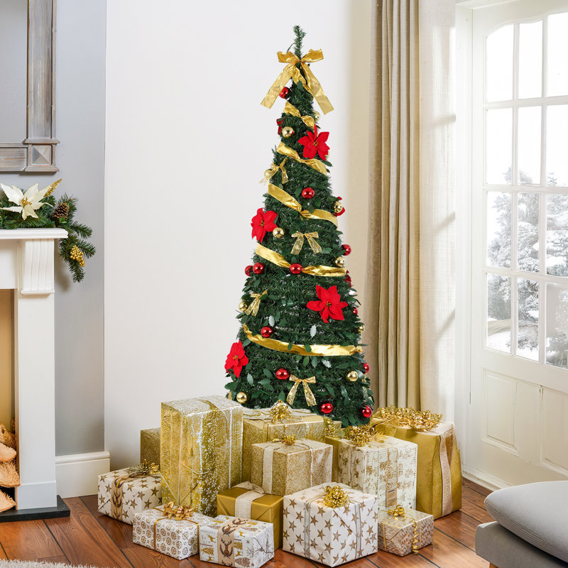 Arbre de Noël artificiel illuminé pré-éclairé préinstallé avec décorations
