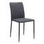 Ensemble de deux chaises d'appoint de salle à manger rembourrées en tissu gris et noir