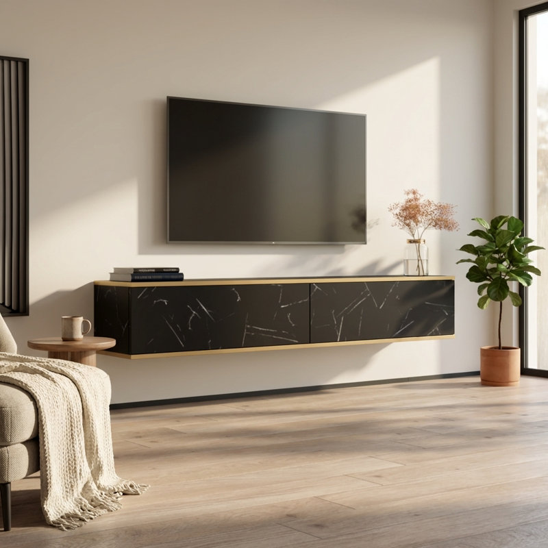 Meuble télé 68,9 po Onyx, Noir