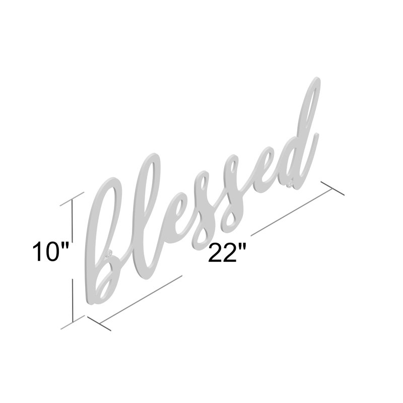 Blessed Wall Decor - Decorative 3D Metal Cutout - Word Art Sign for Modern Rustic and Vintage Farmhouse Decor by Lavish Home