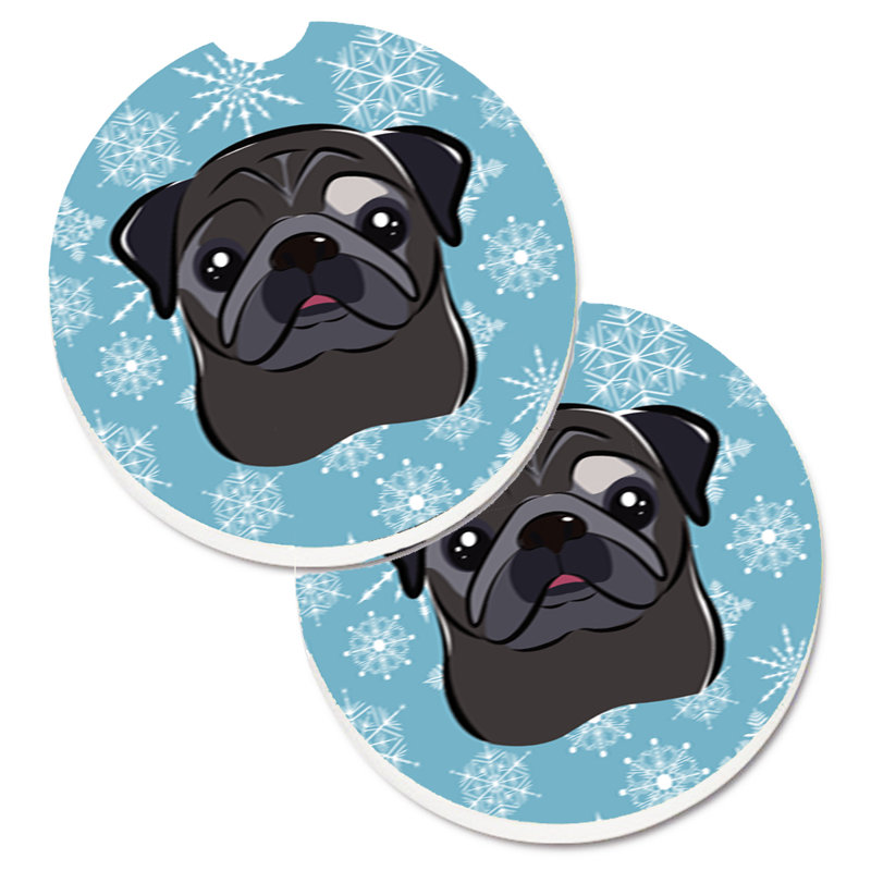 Sous-verre de voiture de neige, Pug noir