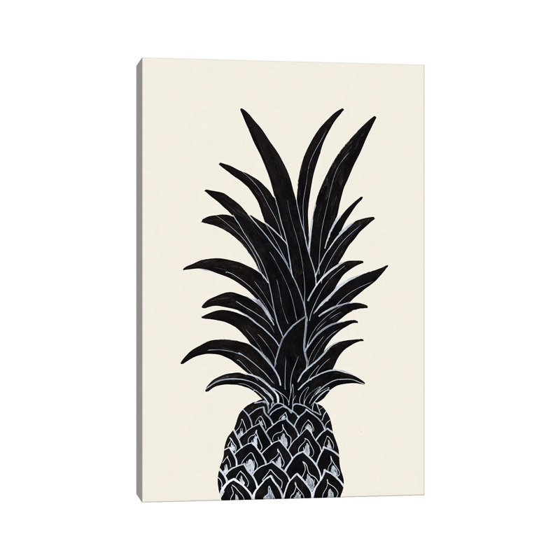 Black Pineapple - Wrapped Canvas Print, 20.32 cm H x 30.48 cm W