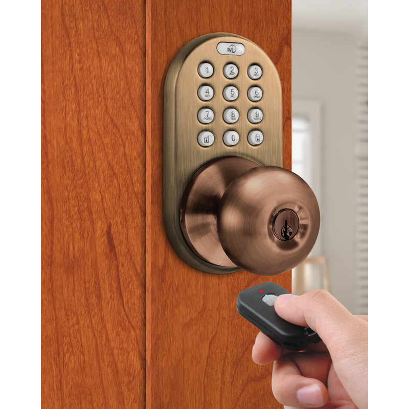 Bouton de porte électronique avec télécommande, Laiton antique