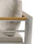 Fauteuil club d'extérieur en aluminium, structure argentée avec coussin beige, 1 pièce