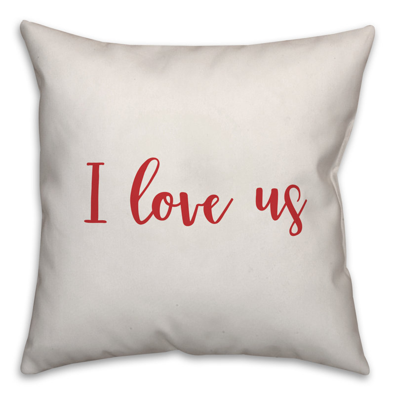  Coussin décoratif I Love Us, Housse de coussin, Blanc / rouge