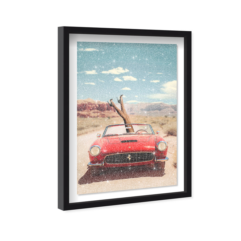 Route 66 Canvas Transportation Print by Oliver Gal, 25.5"H x 17.5"W, Natural Oak Frame
