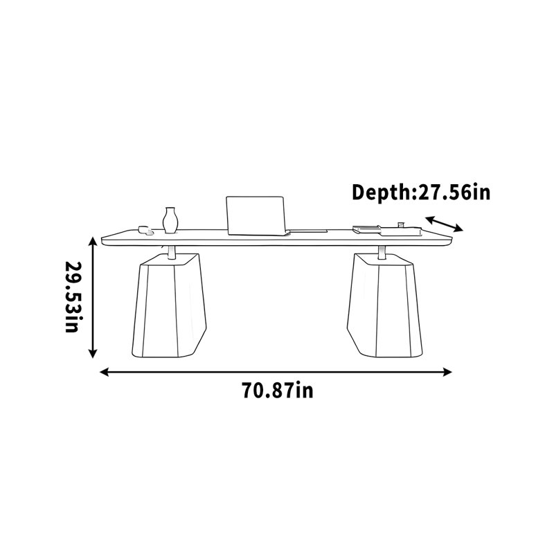 Jarnagin, H 29,53 po x l 70,87 po x P 27,56 po