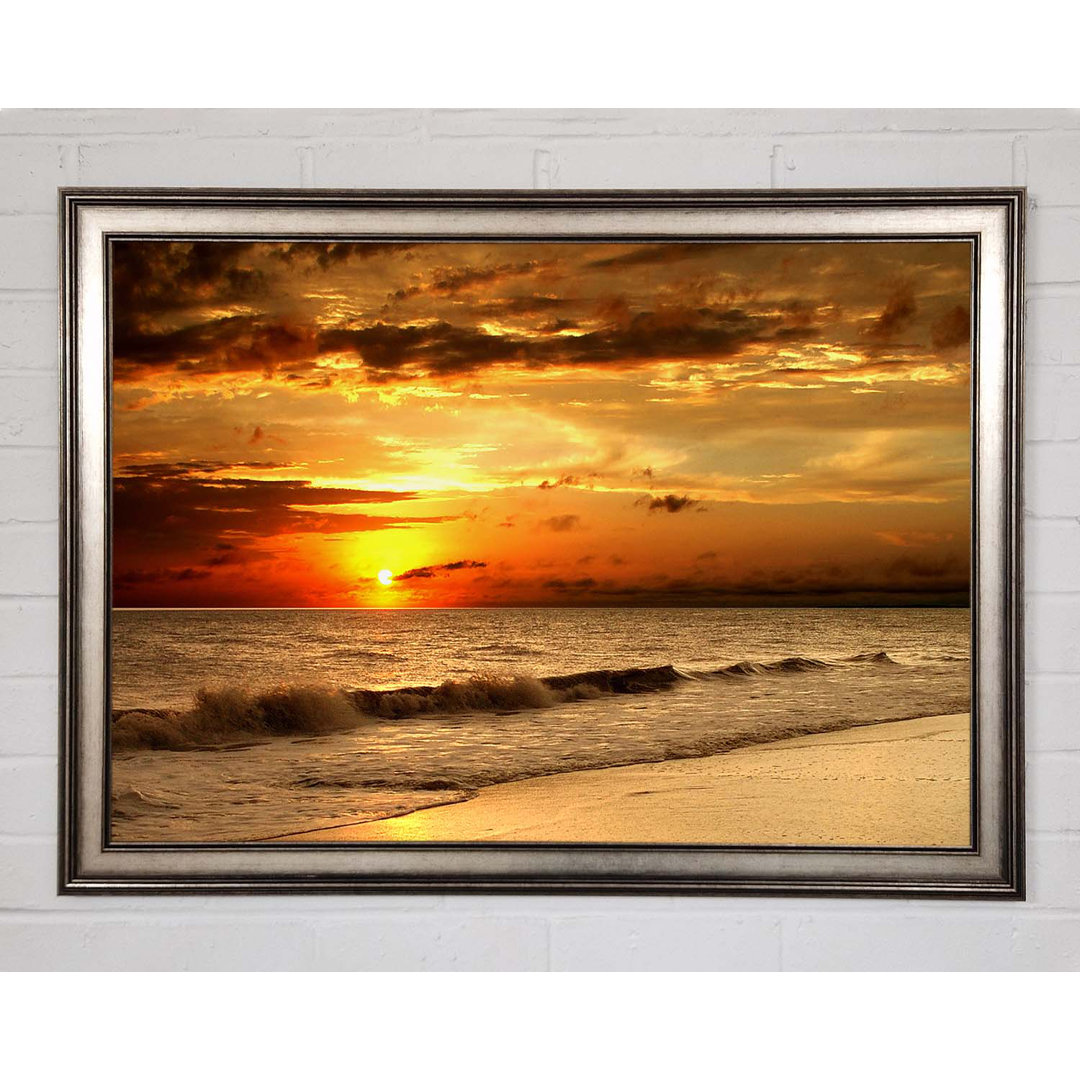 Gerahmtes Leinwandbild Sunset Waves 1