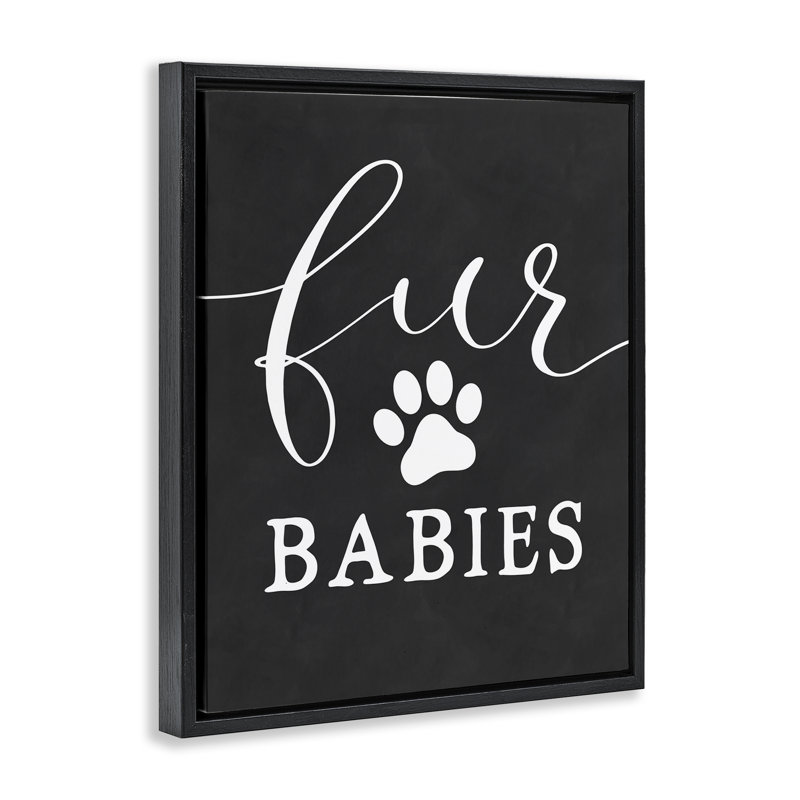 " Babies" par phrase et doublure, Cadre flottant noir de jais, H 21 po x l 17 po