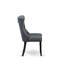Ensemble de table de cuisine 7 pièces avec 6 chaises de salle à manger en polyester gris platine, un dossier capitonné et une table de cuisine ronde de 48 po au fini noir sablé.-786160272