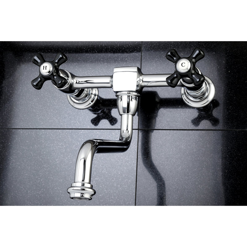 Kingston Brass Duchess Two-Handle 2-Hole Wall Mount Bathroom Faucet, Chrome