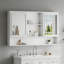 Armoire à pharmacie murale 60 po avec portes à double miroir 60 po, blanc
