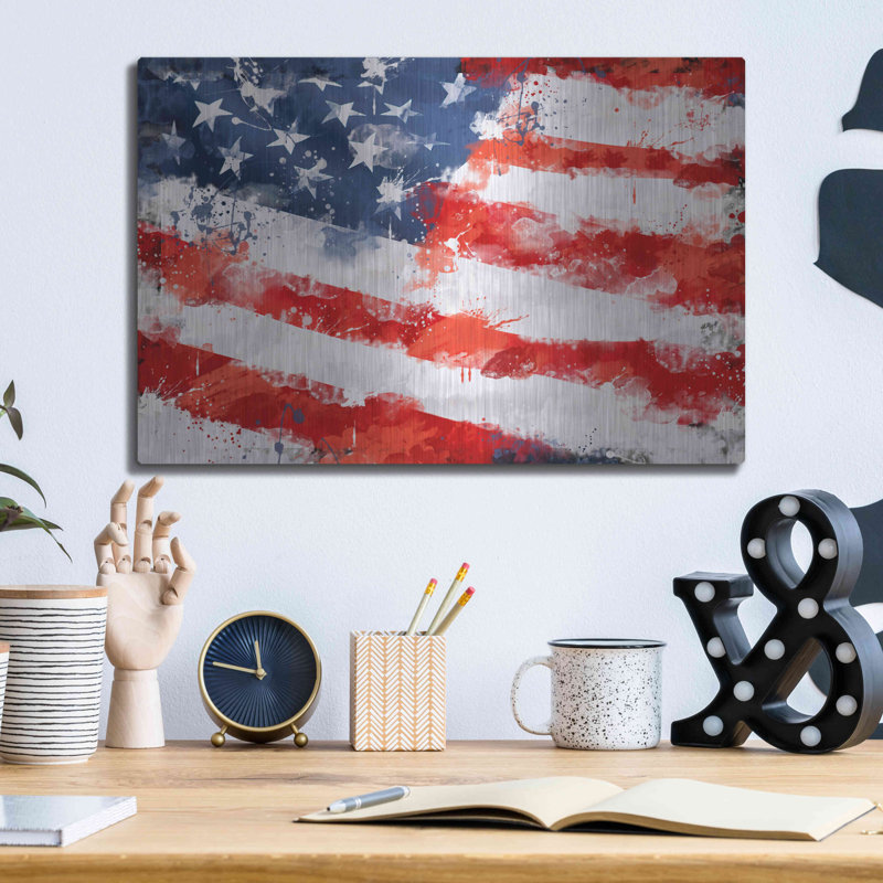 «American Flag» par Luxe Metal Portfolio, H 12 po x l 16 po