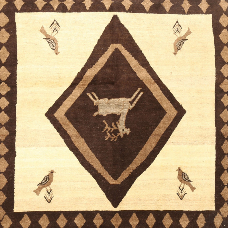 Tapis traditionnel beige / brun Hoya, Rectangle 2 pi x 5 pi