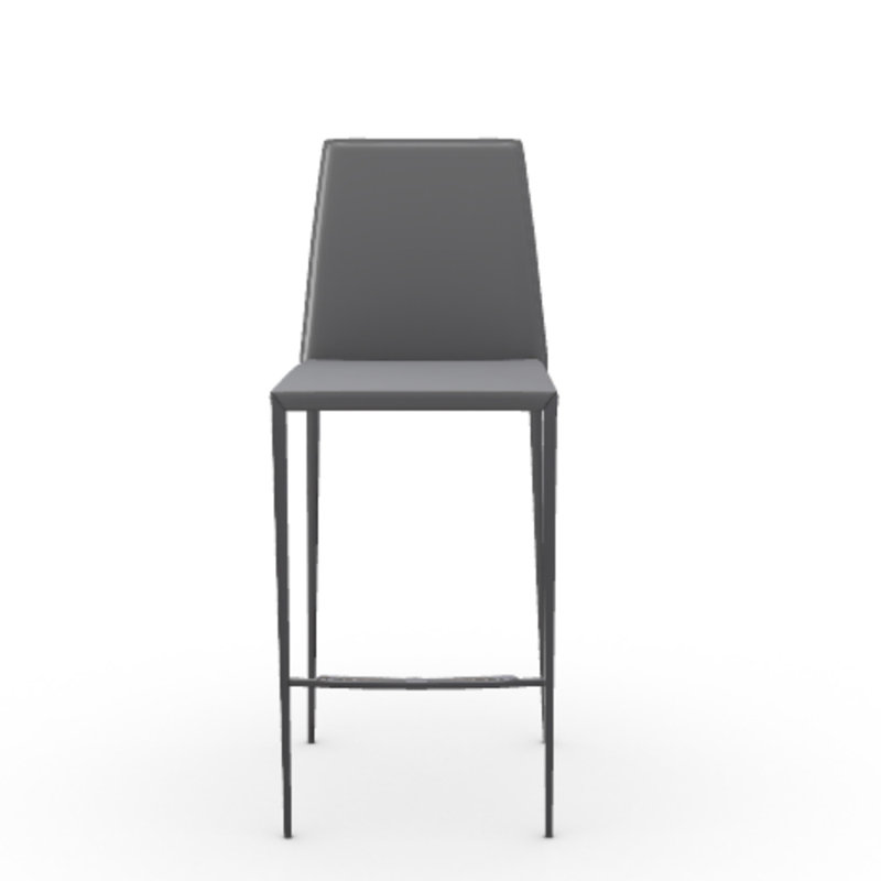 Aida Upholstered Stool with Metal Frame, Matte Gray, Matte Gray