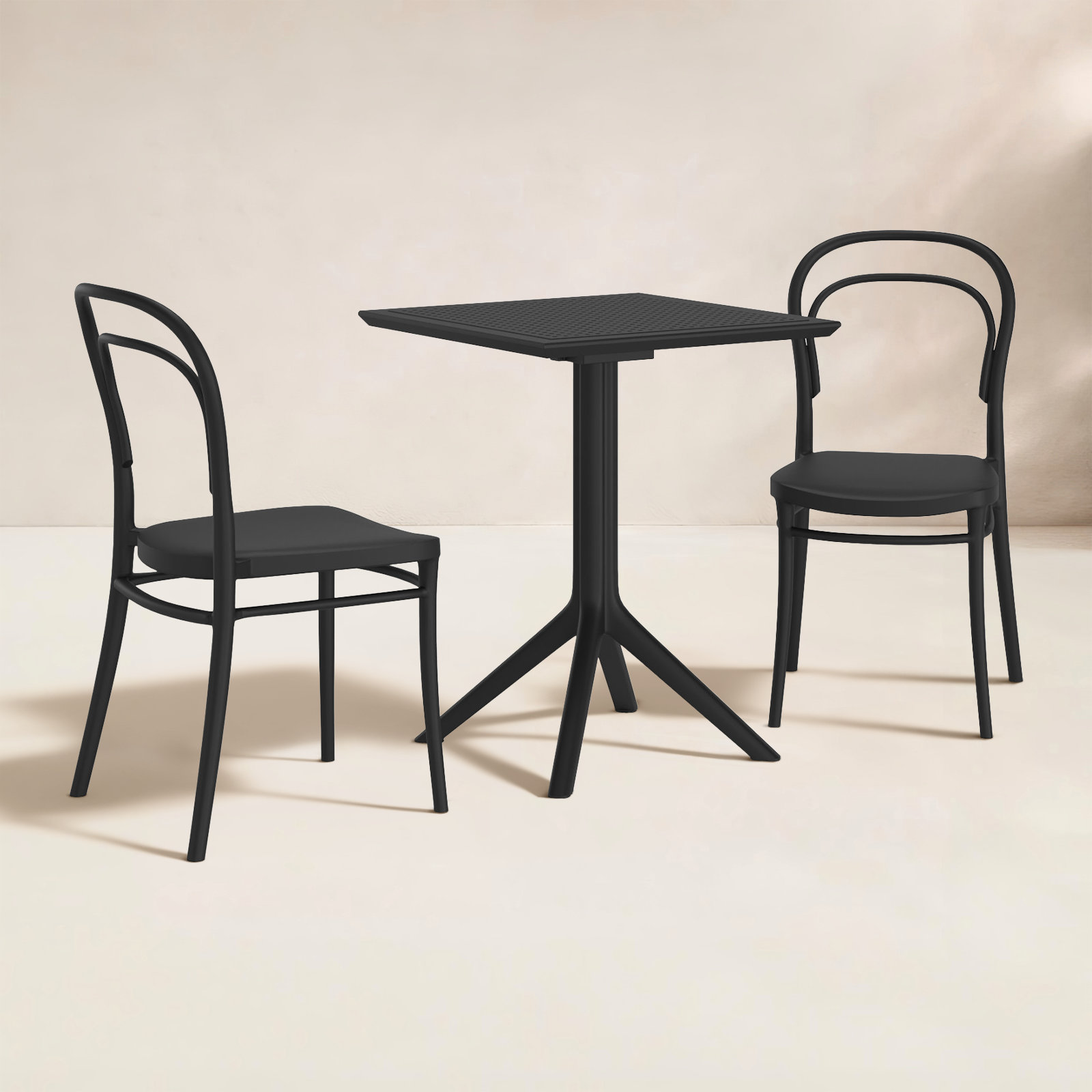 Farrah 24" Patio Bistro Set, Black
