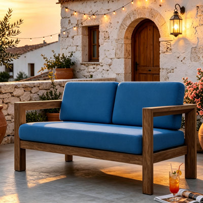 Outdoor Solid Wood Patio Sofa