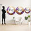 «Mahvannah» doré et mauve, motif lunaire «I», peinture murale abstraite, miroir rond beige, impression sur métal-831379037