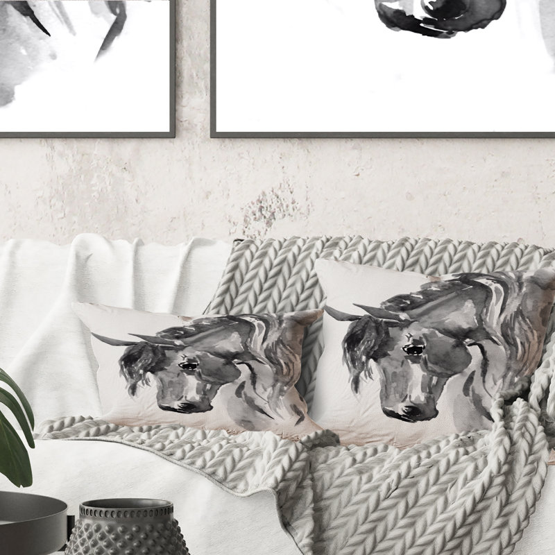 Coussin décoratif noir et blanc I
