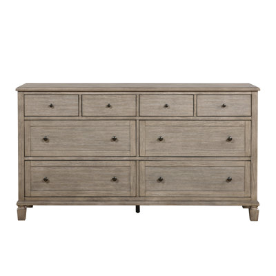 Danar 6-Drawer Transitional Dresser In Gray Oak