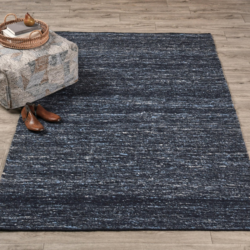 Havasu 2x3 Handwoven Performance Deep Blue Fabric Rug, Rectangle 9' x 12'