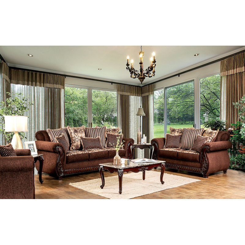 Aarn Upholstered 94'' Sofa, Brown