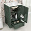 Meuble-lavabo Farmhouse avec lavabo en céramique, tiroir, porte à fermeture en douceur et tablette réglable-1410144343