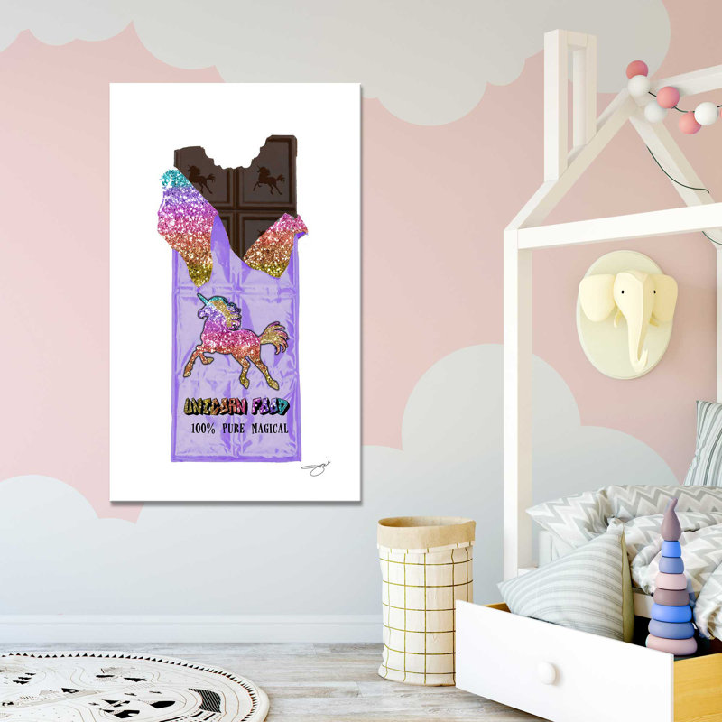 «Unicorn Chocolate (Vertical)» par Jodi - impression, H 48 po x l 28 po x P 1,5 po, Toile tendue