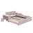 Ilyne Full Size Upholstered Bed, Mother & Child Bed with Bedside Desk and Little Round Stool-1789566891