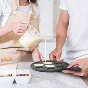  Cast Iron Poffertjes Pancake Pan, Enameled Bottom Dutch Mini  Pancake Maker: Home & Kitchen