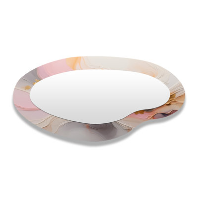 Tourbillon tourbillonnant de glamour doré - peinture abstraite moderne miroir mural asymétrique