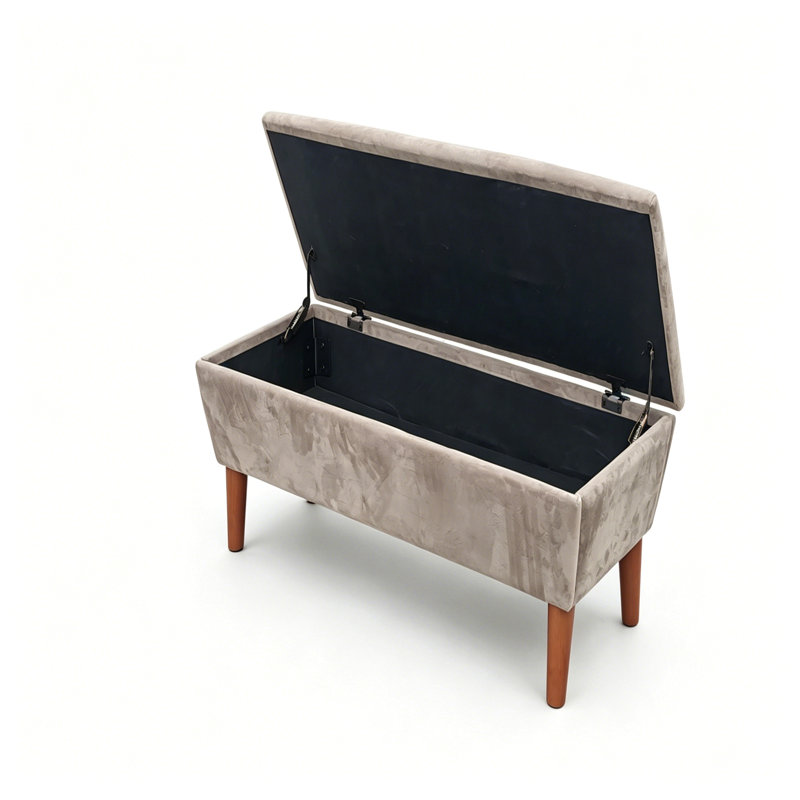 Banc de repose-pieds rectangulaire de 42 po, tabouret de repose-pieds bas moderne avec pieds fuselés en bois massif, banc à chaussures multi-usage et banc de bout de lit pour le salon / la chambre à coucher