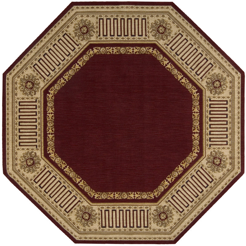 Tapis bordeaux Bryn, Octogone 8 pi