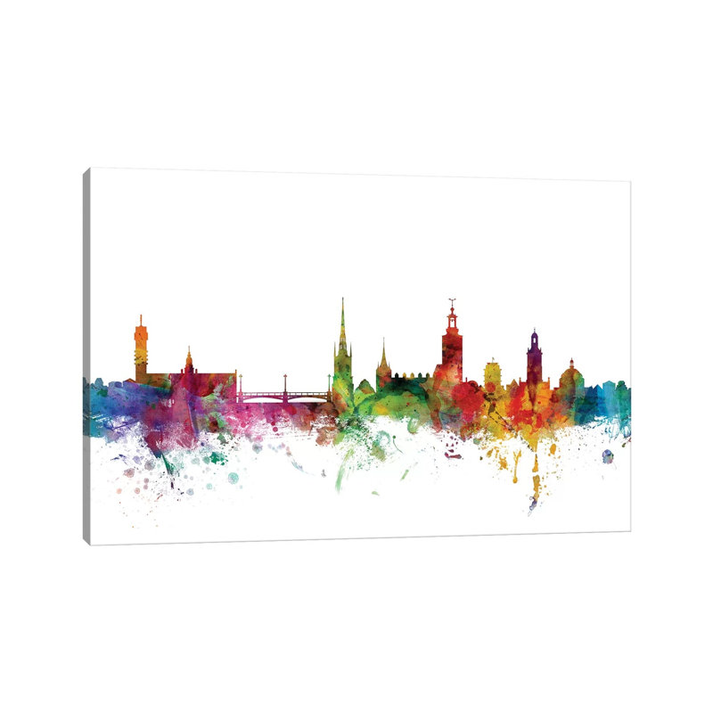 Stockholm, Sweden Skyline by Michael Tompsett - Wrapped Canvas Gallery-Wrapped Canvas Giclée, 20.32 cm H x 30.48 cm W