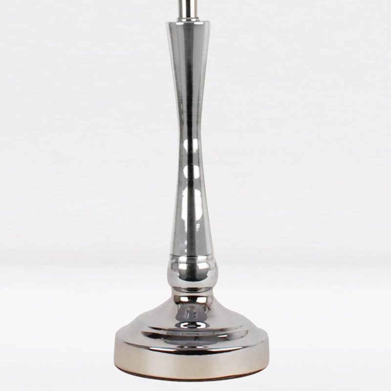 Laskowski Metal Table Lamp, Polished Chrome, Blush Pink