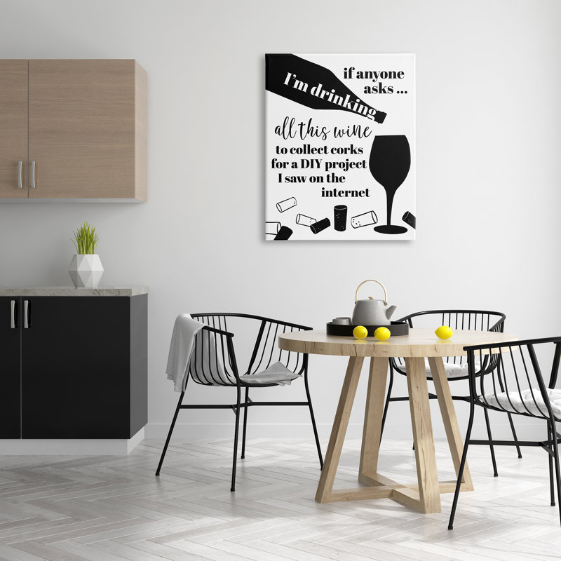 «Funny Wine DIY» sur impression sur toile, H 40 po x l 30 po x P 1,5 po