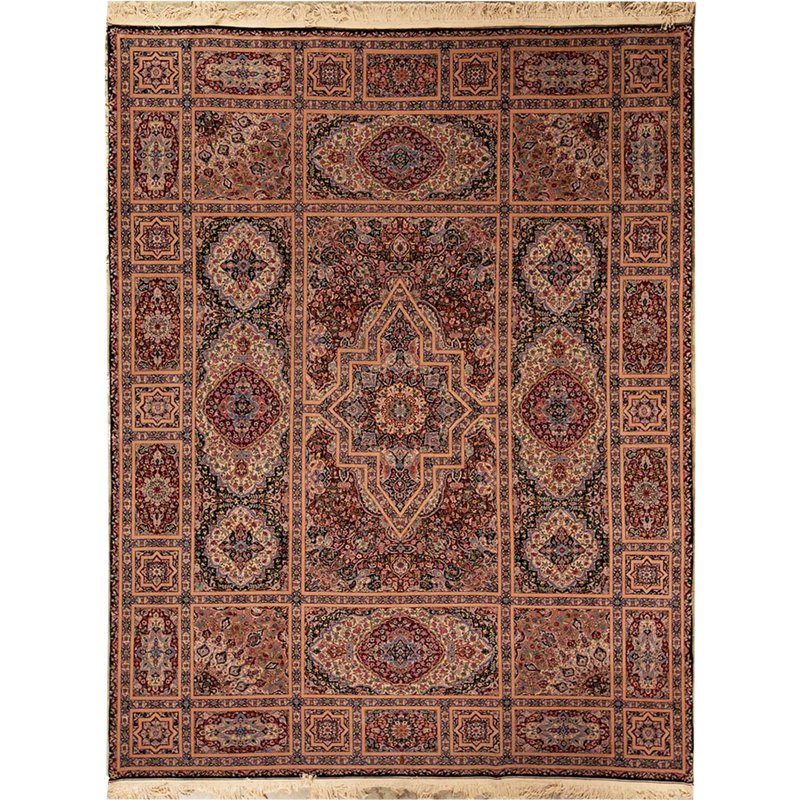 Tapis noir de haute qualité noué à la main